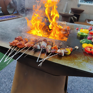 Gỗ ngoài trời Đốt Lò sưởi corten thép Spheres lửa Pit BBQ với nấu ăn grills - Product Image 2