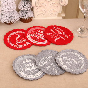 Nuevos posavasos de fieltro transfronterizos para copas de vino y tazas de té - Artículos de decoración navideña para hoteles, restaurantes y el hogar. - Product Image 3