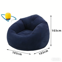 Fauteuil gonflable Shanzhiji au design moderne en PVC floqué, portable et pliable, idéal pour la plage, les loisirs et le camping en extérieur