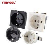 Prise de courant encastrée à 3 broches 16A 250V AC, norme allemande, pour armoire de stockage d'énergie et équipement médical