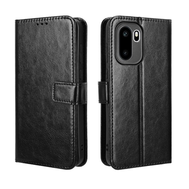 Shockproof Card Magnetic Back Cover Phone Case for OnePlus Ace 6 5G/OnePlus 15 Crazy Horse pu Leather