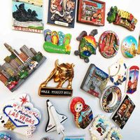 Grosir barang e-commerce lintas batas yang tersedia, magnet kulkas untuk suvenir perjalanan dari seluruh Eropa, Amerika