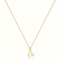 Collar con Colgante de Letra Personalizada, Moderno y Bonito, de Acero Inoxidable, Chapado en Oro de 18k, Minimalista, para el Día de San Valentín