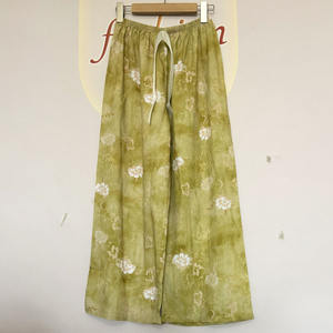 Pijama de fibra de viscosa con estampado de maternidad para mujer de talla grande, pantalones largos sueltos de verano, cintura elástica transpirable ligera - Product Image 6