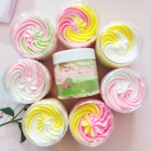 OEM krim pemutih natural organik krim mentega tubuh grosir kocok shea pelangi body butter