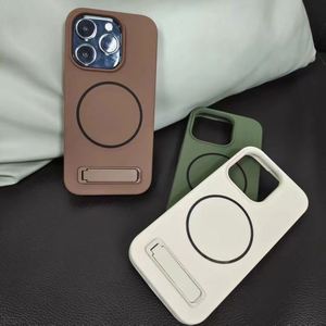 เคสซิลิโคนกันกระแทกแบบมีขาตั้ง รองรับ iPhone 16 Pro Max 15 14 13 17 12 ป้องกันการตกหล่น ครอบคลุมทุกด้าน สีสันสดใส - Product Image 1