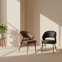 Chaises de salle à manger en tissu écologique, design nordique moderne minimaliste, capitonnées, pivotantes, avec dossier en métal, pour la maison et l'hôtel