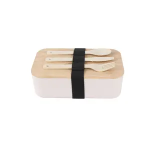 Best Selling Bamboo Wood Single-layer Portable Lunch Box For Students With Compartments And Meals
