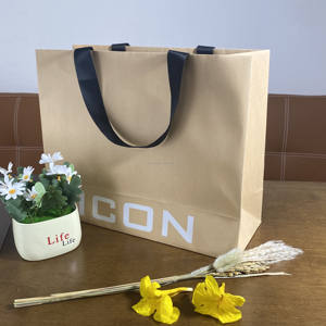 Sacs en papier kraft biodégradables de luxe pour vêtements et chaussures - Emballage réutilisable gaufré pour le shopping et les expositions - Product Image 1