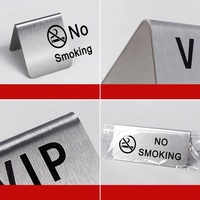 Panneaux de numéros de table double face en acier inoxydable avec base autoportante, panneau de table « Interdiction de fumer » pour affichage sur table