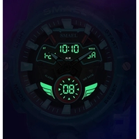 Smael 8085 50m montre-bracelet étanche horloge Sport montre hommes hommes Quartz montres numériques alliage plastique dernier alliage rond
