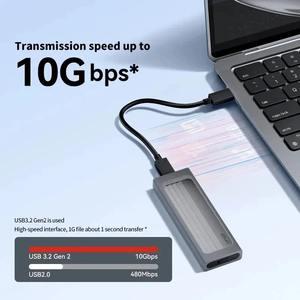 Lexar nvme m.2 casing SSD E300, kotak disk SSD protokol ganda NVMe, casing E300 USB <span class=keywords><strong>3.2</strong></span> Gen 2 10Gbps bahan Aloi aluminium mendukung nvme - Product Image 5