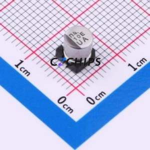 Condensador Electrolítico de Aluminio SMD UUA1E100MCL1GS, D5xL5.8mm 10uF 20% 25V 27mA-120Hz - Product Image 1