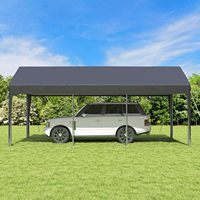 Garage portable blanc robuste de 10' x 20' pour voitures, abri extra large avec fenêtres ventilées et portes latérales enroulables