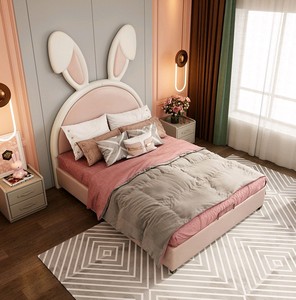 <span class=keywords><strong>Lit</strong></span> de princesse moderne et créatif à prix abordable, style nordique, <span class=keywords><strong>lit</strong></span> pour <span class=keywords><strong>fille</strong></span> avec oreilles de lapin, cadre de <span class=keywords><strong>lit</strong></span> rose mignon pour enfant - Product Image 3