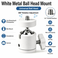 Support de caméra universel à rotule en métal robuste, support rotatif 1/4, adaptateur de trépied pivotant pour projecteur de lumière LED blanche