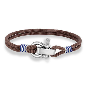 <span class=keywords><strong>Bracelet</strong></span> en corde marine tressée fait main avec fermoir en U en acier inoxydable pour homme – Cadeau de bijoux fantaisie - Product Image 5