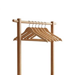 Perchero de Madera Minimalista con Ganchos, Tipo Vertical, de un Solo Nivel, Soporte de Almacenamiento Duradero para Uso en Armarios - Product Image 1