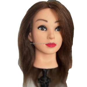 Cabeza de entrenamiento de cabello indio modelo cabeza de muñeca maniquí de cabello para peluquería cosmetología escuela <span class=keywords><strong>Academia</strong></span> 100% cabeza de Maniquí de cabello humano - Product Image 2