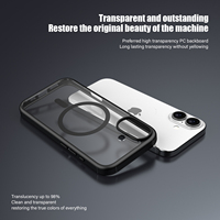 Étui magnétique transparent pour iPhone 17 Air Case PC TPU pour iPhone 17 Pro Max étui à bordure noire transparente impression UV dure couleur bleue