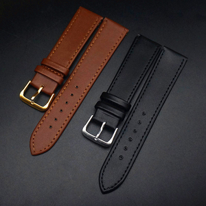 Bracelets de montre en cuir PU populaires en gros pour montre Boucle ardillon noire et marron Design de mode - Product Image 3
