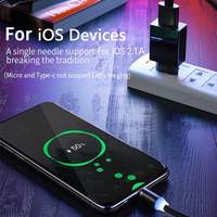 Focus Haute Qualité 360 Degrés Rotation 3 en 1 Câble de Charge Magnétique Micro USB Type-C Câble de Téléphone Portable à Charge Rapide