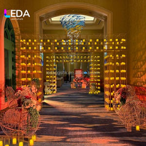 Arche murale décorative en métal noir LEDA sur mesure pour mariage, panneau d'entrée en grille, mur de bougies en fer noir pour événements - Product Image 5