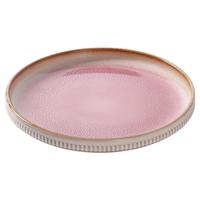 Service de vaisselle en céramique rose à glaçure réactive, style rétro côtelé, en porcelaine, pour hôtels, restaurants et mariages - Vente en gros