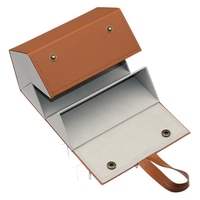 Étui à lunettes pliable en cuir PU, multi-compartiments, grande capacité, boîte de rangement multi-grilles portable pour lunettes de soleil, lunettes de myopie, bijoux