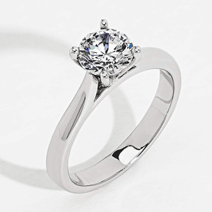 Anello di diamanti da laboratorio rotondo in oro bianco da 10 carati - Product Image 1