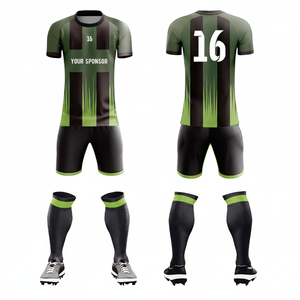 ชุดนักฟุตบอลของผู้ชายชุดออกกำลังกายผ้าโพลีเอสเตอร์100% น้ำหนักเบาและระบายอากาศได้ดีดีไซน์ตามสั่ง - Product Image 1