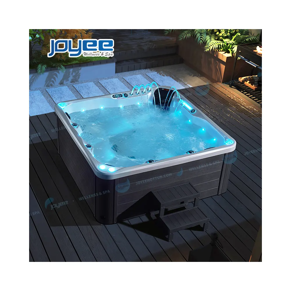 Wenjoye — grande baignoire chauffante et bain à tourbillon pour 5 personnes, équipement de jeu dans l'eau, pour le jardin, bain à jacuzzi, spa d'extérieur