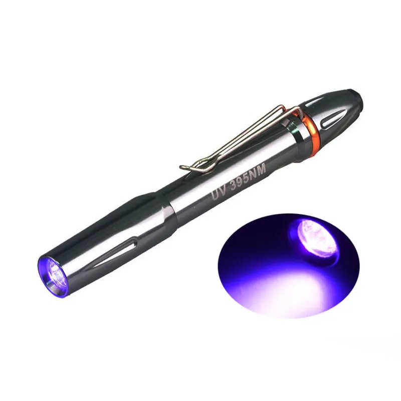 counterfeit money detection 365nm led ultra violet aluminum uv pen flashlight