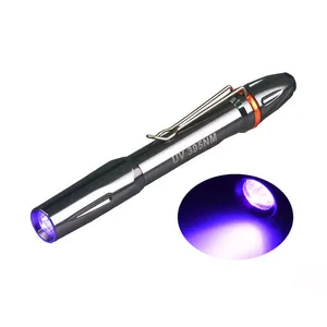 Falschgeld erkennung 365nm führte ultraviolette Aluminium-UV-Stift-Taschenlampe