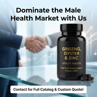 Comprimés de zinc et de magnésium pour hommes 0,6 g avec poudre de ginseng et d'huître – Marque privée disponible