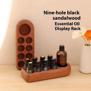 Soporte de exhibición de escritorio de madera maciza Dotteri para aceites esenciales, soporte de botella de cosméticos con acabado de sándalo de ébano para aceite de <span class=keywords><strong>coco</strong></span> - Product Image 1