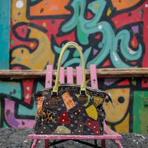 Nouveau rétro à la mode Rivet Messenger épaule première couche peau de vache femme sac à main sac mode en cuir verni fille tueur sacs fourre-tout - Product Image 2