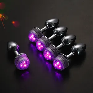 Remote Control Color Change Grow in Dark Homemade Butt Plug Vibrators For Women Anal Plug Light Up Anal Plug