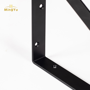 Supports d'étagère flottants à montage mural en L à <span class=keywords><strong>angle</strong></span> d'<span class=keywords><strong>angle</strong></span> en fer robuste <span class=keywords><strong>noir</strong></span> Support d'étagères en métal caché - Product Image 5