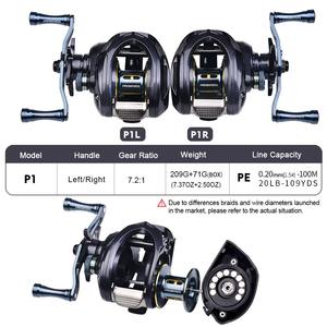 Venta caliente 5 + 1BB Premium Bait <span class=keywords><strong>Caster</strong></span> 8kg 7,2: 1 Gear Ratio Spinning Trolling Baitcasting Bass Fishing Reels - Product Image 3