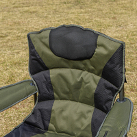 Chaise de pêche ergonomique pliable multi-poches avec appui-tête rembourré et cadre en acier robuste pour la pêche en lac et en bord de mer