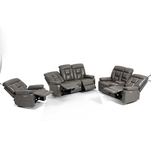 Tùy Chỉnh Da Hiện Đại Cắt Chuyển Động Ngồi Có Thể Ngả <span class=keywords><strong>Sofa</strong></span> Đặt 3 + 2 + 1 Chủ Đồ Nội Thất Phòng Khách Với Cup Và Chức Năng Lưu Trữ - Product Image 2