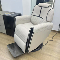 Salon de beauté haut de gamme blanc inclinable style chaise de rasage luxe moderne chaise de barbier robuste chaise de barbier électrique