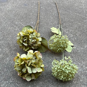 Hydrangea artificielle verte à tête unique en gros pour mariages et accessoires photo - Product Image 2