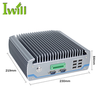 Iwill H110 Puce PC industriel sans ventilateur Dual LAN 6 COM avec fonction CAN Ordinateur embarqué Stock Boîtier en alliage d'aluminium