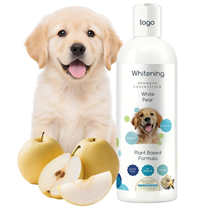 Shampooing blanchissant pour <span class=keywords><strong>chien</strong></span> à base de plantes, parfum poire blanche, pH équilibré, shampooing éclaircissant pour animaux de compagnie à poils blancs - Product Image 1