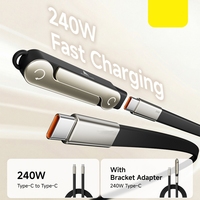 Câble de données 240W + Adaptateur de support 240W Kit de charge rapide Convient aux téléphones mobiles et tablettes