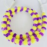 Câble de charge perlé jaune et violet style bijoux mignon, câble de synchronisation de données 2.4A, bracelet perlé tendance, câble de charge portable