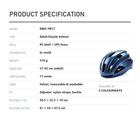 Casque de vélo pour la ville, pour hommes et femmes adultes, coque en PC, EPS 310g, 17 aérations, 57-62cm, doublure lavable