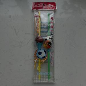 Cannucce in Plastica PP Ecologiche Pieghevoli da 250mm con Design 3D a Palla Sportiva per Frullati, Succhi e Gadget per Feste - Product Image 3